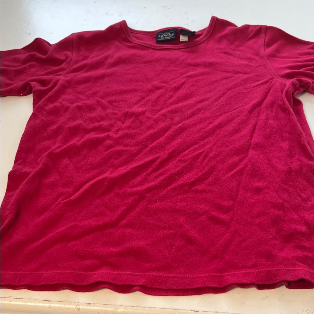 Sonoma Medium Pink Short Sleeve Cotton Basic T Shirt